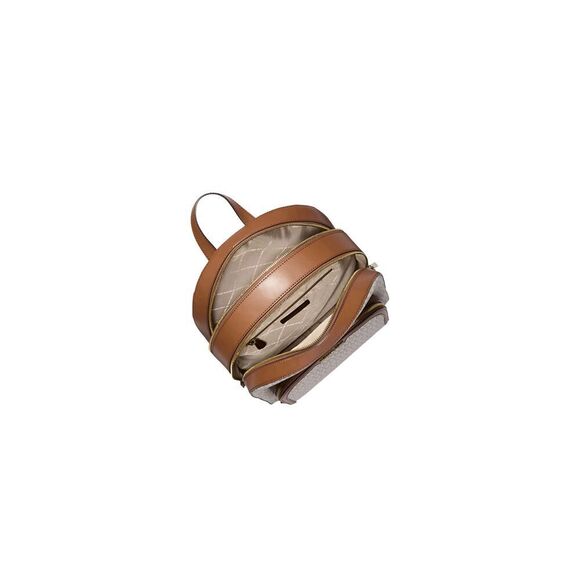 Michael Kors Jaycee Medium Zip Pocket Backpack Bag Tote Vanilla Logo Leather NWT main image 9